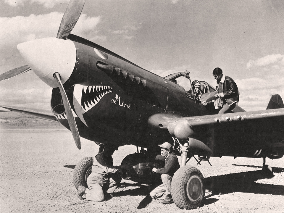 Curtiss P-40 Warhawk, one of the warplanes that flew along the ALSib route